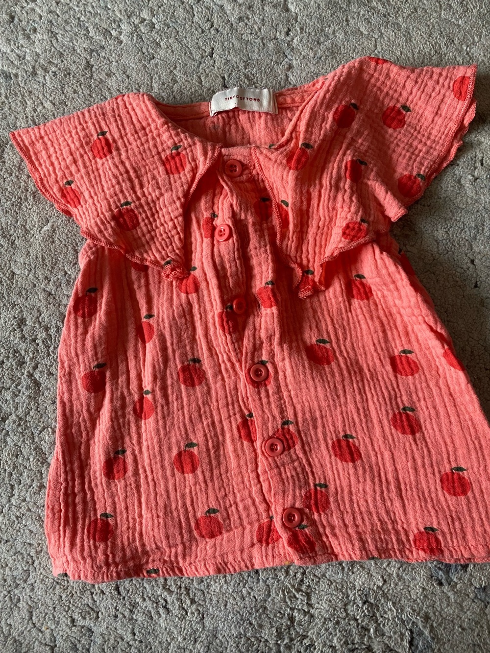 Coral Button Front Top for Kids Sz 2Y